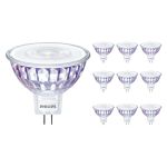 Multipack 10x Philips Master Value LED Spot GU5.3 MR16 7.5W 621lm 60D - 927 Extra Warm White | Best Colour Rendering - Dimmable - Replaces 50W