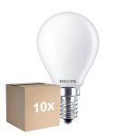 Multipack 10x Philips Corepro LED Lustre E14 Ball Frosted 6.5W 806lm - 840 Cool White | Replaces 60W