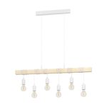 Eglo Pendant Townshend Steel White Wood | IP20 - Suitable for 6x E27 