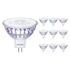 Multipack 10x Philips Master Value LED Spot GU5.3 MR16 7.5W 621lm 60D - 927 Extra Warm White | Best Colour Rendering - Dimmable - Replaces 50W