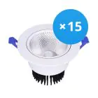 Multipack 15x LED Downlight Round Tiltable 12W 960lm 60D - 930 Warm White | 110mm - Cutout 90mm - UGR 
