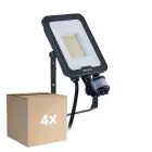 Multipack 4x Philips LED Floodlight Ledinaire BVP167 30W 3600lm 110D - 830-840-865 CCT | IP65 - Motion and Light Sensor - Symmetrical